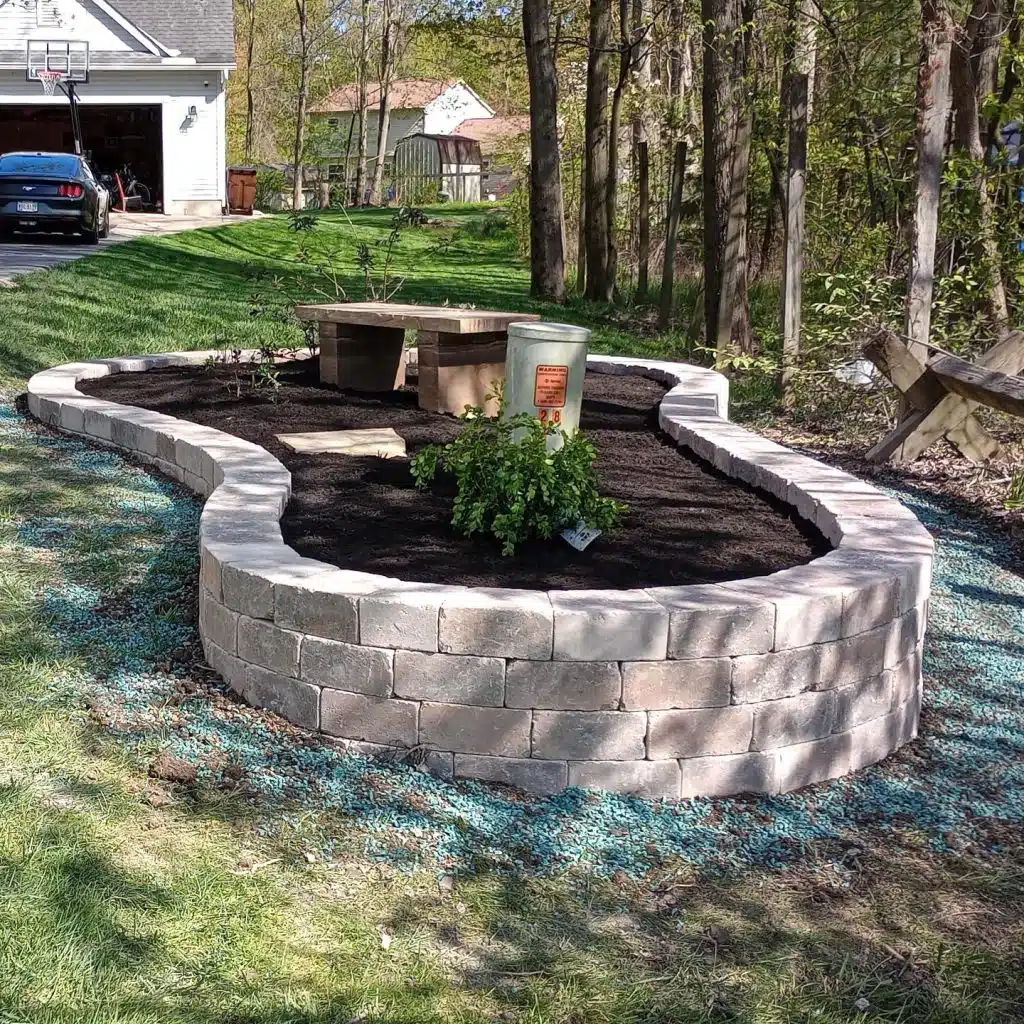retaining wall hardscaping project