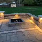 Patio, Firepit, and Sitting Wall