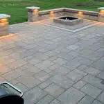 Patio, Firepit, and Sitting Wall